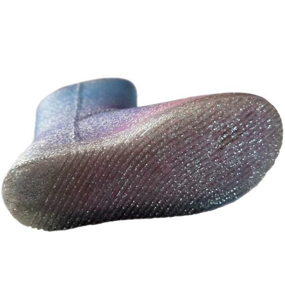 Ardene Girls Rainbow Ombré Glitter Waterproof Rain Boots  Size 1 - Picture 4 of 5